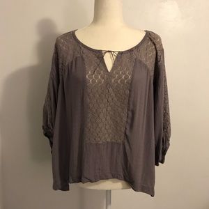 Free People Crochet Flowy Top